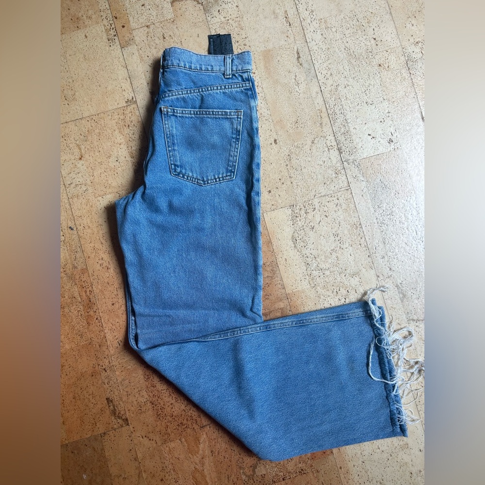 Zara High Waist Distressed Knee Denim Jeans